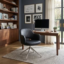 Lex Vinyl Trestle Armchairs (Set of 2)